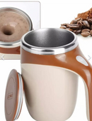 Taza de Café con Agitación Automática, Taza con Agitación Magnética Automática, Taza con Tapa, Taza Mezcladora de Velocidad Eléctrica Recargable, para Té con Leche, Oficina, Viajes,(
